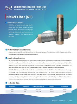 Fibra de níquel - Uma fibra especial com grande área específica de superfície, alta resistência à tração e boa flexibilidade